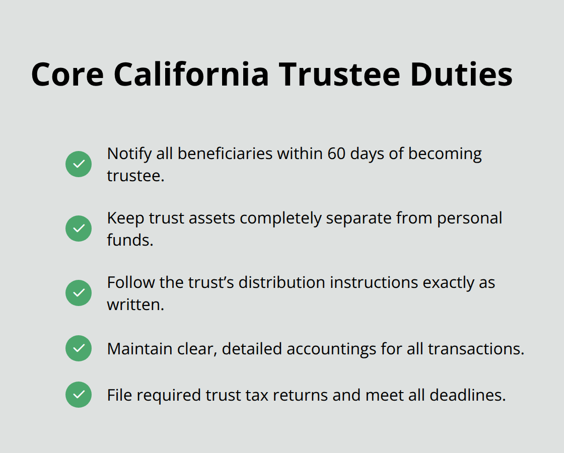 Checklist of core duties every California trustee must follow - California trust trustee duties