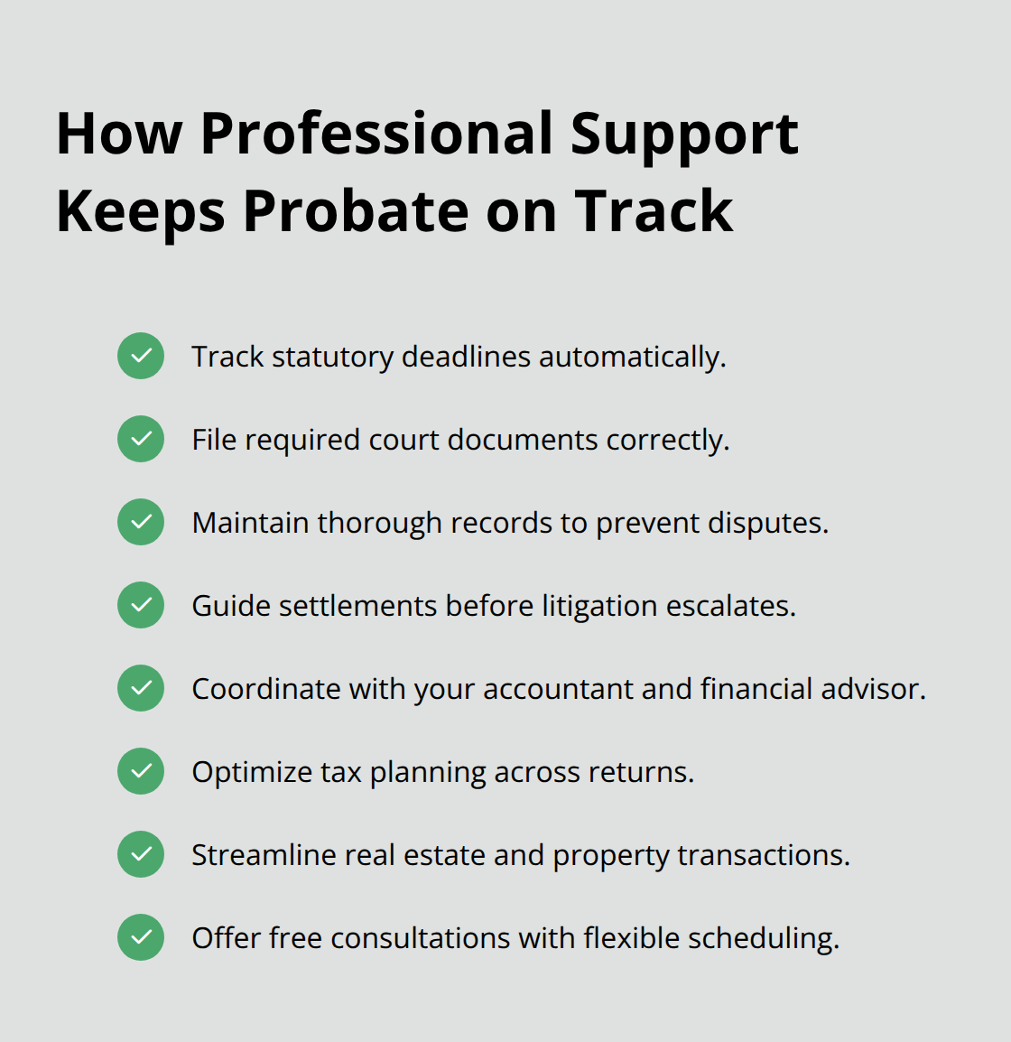 Benefits of engaging probate counsel to streamline administration - Executor probate responsibilities