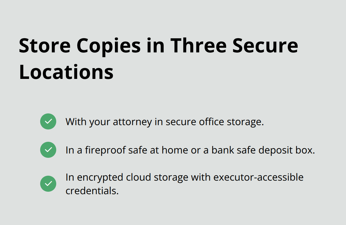 Checklist of three recommended storage locations for your asset inventory.