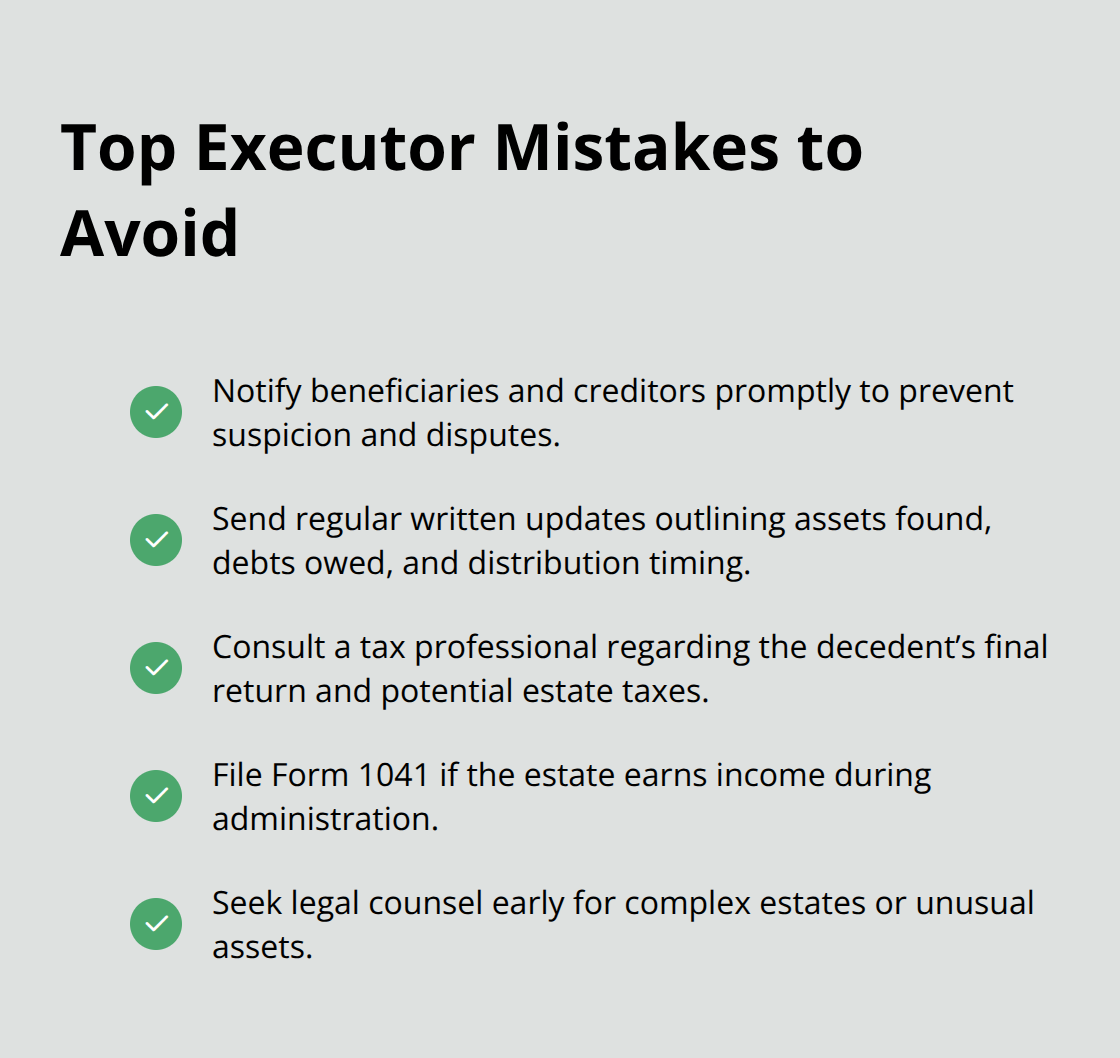 Checklist of common executor errors to avoid during probate - Probate administration for executors