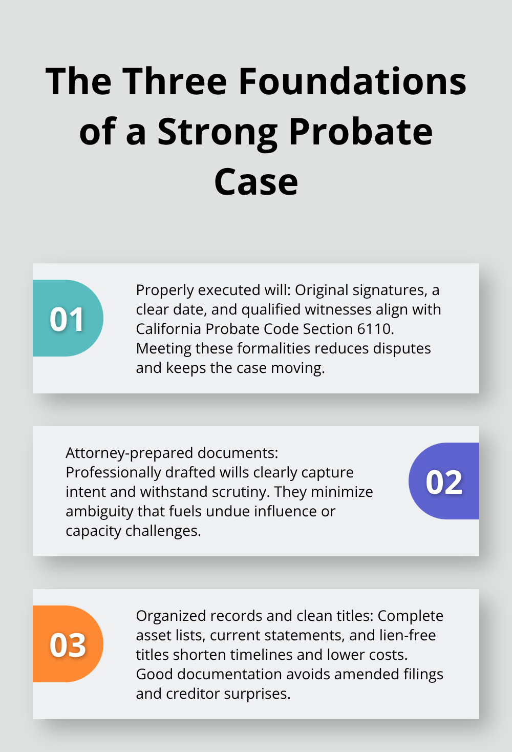 Three key pillars that make probate cases proceed smoothly in California - Probate case evaluation