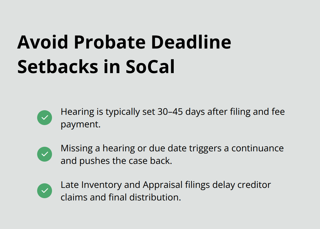 Key timing pitfalls that delay Southern California probate cases