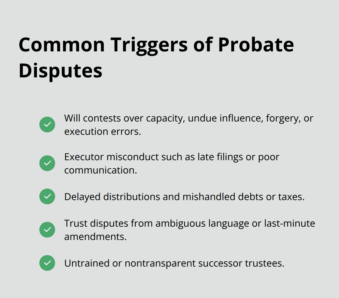 Key reasons probate conflicts arise in U.S. estates - Probate litigation support