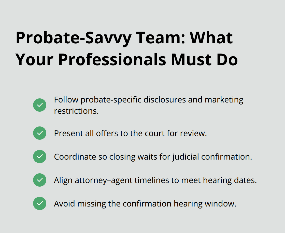 Checklist of key probate real estate capabilities for agents and attorneys