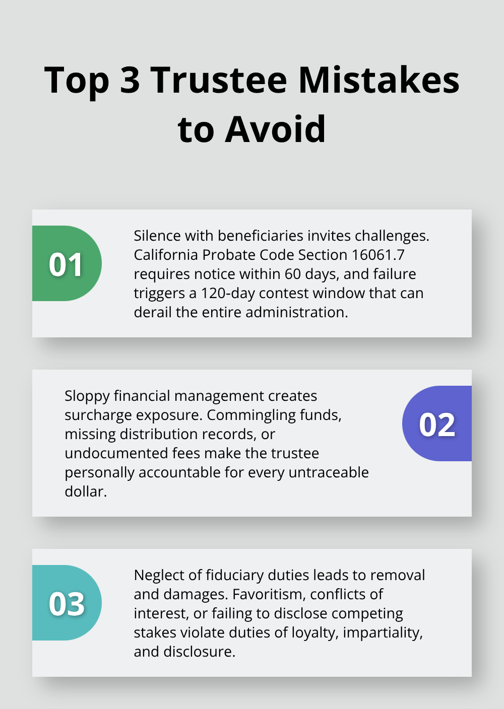 Three key trustee errors with short explanations - Southern California trustee attorney