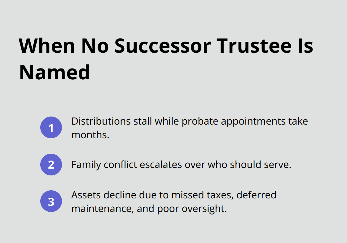 Key consequences when a trustee vacancy occurs without a named successor - Trustee succession planning tips