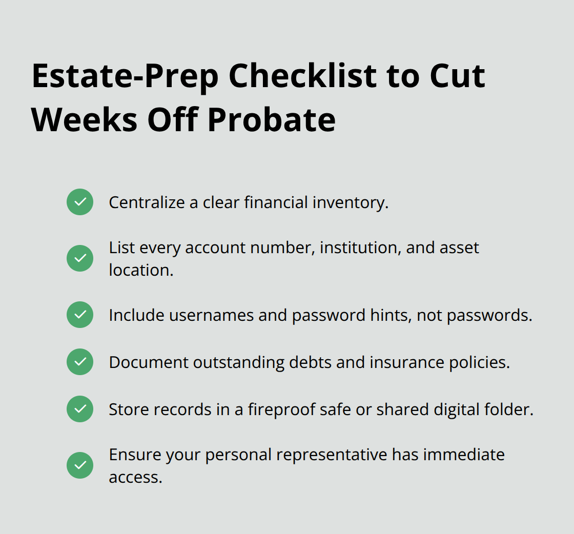 Checklist of actions that speed up probate for U.S. families - avoid probate delays