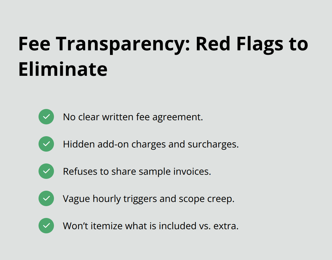 Checklist of fee-related red flags when hiring a trust administration attorney in the U.S.