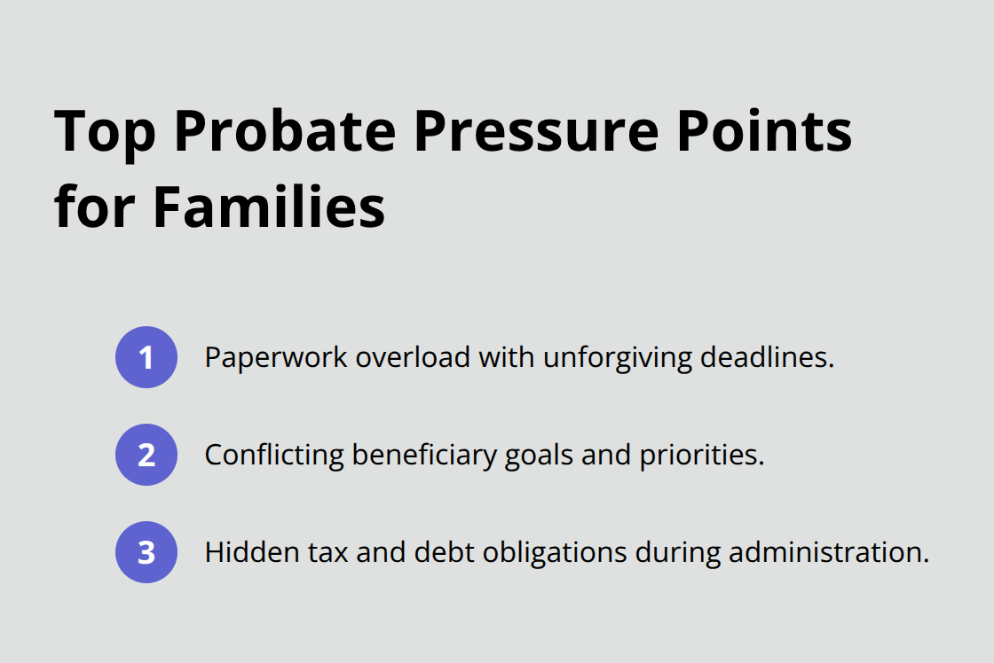 Compact list of the three main probate pressure points