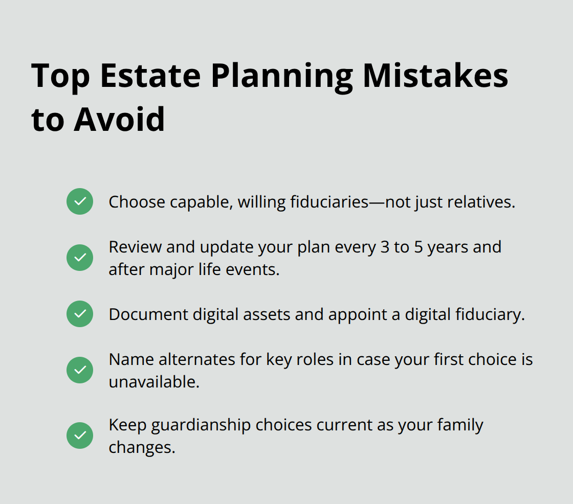 Checklist of common U.S. estate planning mistakes and how to avoid them. - free consultation estate planning