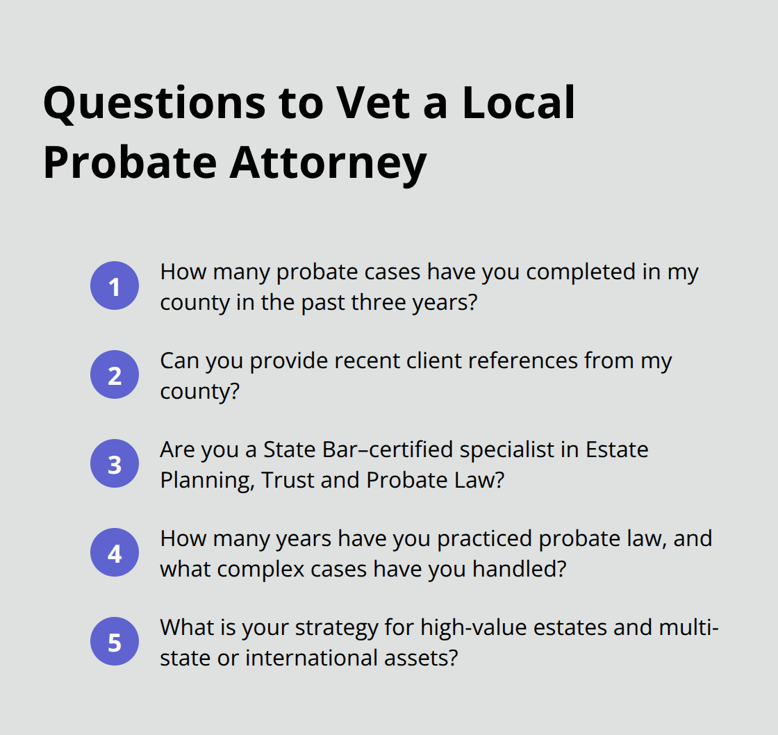 Checklist of key questions to evaluate a Southern California probate attorney - probate attorney Southern California
