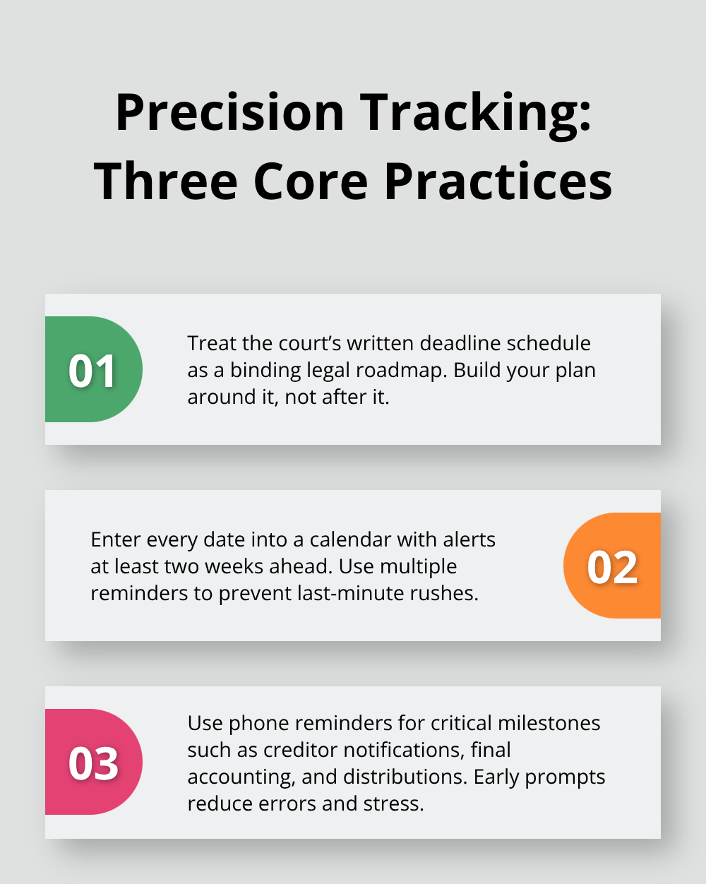 Three practical steps to track probate deadlines with precision