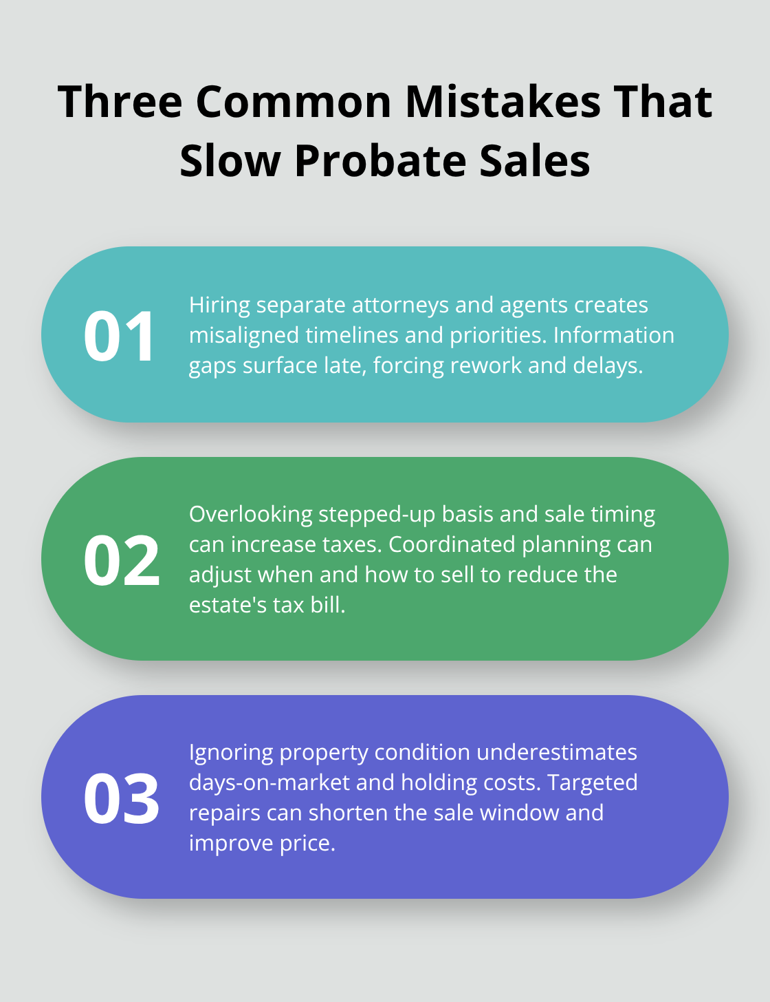 Frequent probate missteps and why they cost time and money in the U.S. - probate real estate coordination