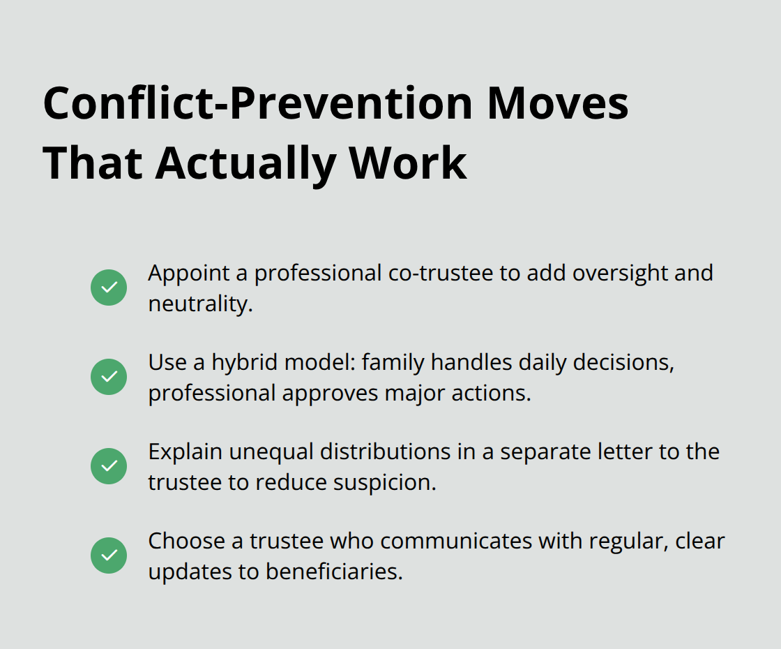 Checklist of actions to reduce conflict during California trust administration. - trustee succession planning california